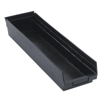 Economy Shelf Bin, 6-5/8" W x 4" H x 23-5/8" D, Black Equipex