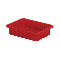 Contenants Divider Box, Poly&eacute;thyl&egrave;ne, 10,8" la x 8,3" p x 2,5" h, Rouge Equipex