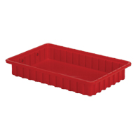 Contenants Divider Box, Poly&eacute;thyl&egrave;ne, 16,5" la x 10,9" p x 2,5" h, Rouge Equipex