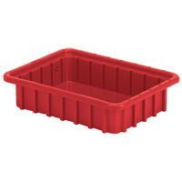 Contenants Divider Box, Poly&eacute;thyl&egrave;ne, 22,4" la x 17,4" p x 5" h, Rouge Equipex