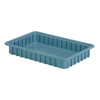 Contenants Divider Box, Poly&eacute;thyl&egrave;ne, 16,5" la x 10,9" p x 2,5" h, Bleu p&acirc;le Equipex