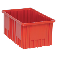 Contenants Divider Box, Plastique, 16,5" la x 10,9" p x 8" h, Rouge Equipex