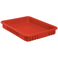 Contenants Divider Box, Plastique, 22,5" la x 17,5" p x 3" h, Rouge Equipex