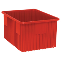 Contenants Divider Box, Plastique, 22,5" la x 17,5" p x 12" h, Rouge Equipex