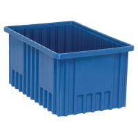 Contenants Divider Box, Plastique, 16,5" la x 10,9" p x 8" h, Bleu Equipex