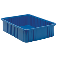 Contenants Divider Box, Plastique, 22,5" la x 17,5" p x 6" h, Bleu Equipex