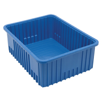 Contenants Divider Box, Plastique, 22,5" la x 17,5" p x 8" h, Bleu Equipex