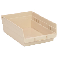 Economy Shelf Bin, 8-3/8" W x 4" H x 11-5/8" D, Ivory Equipex