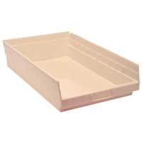 Bac pour &eacute;tag&egrave;re &eacute;conomique, 11-1/8" la, 4" h x 17-7/8" p, Ivoire Equipex