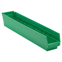 Bac pour &eacute;tag&egrave;re &eacute;conomique, 4-1/8" la, 4" h x 23-5/8" p, Vert Equipex