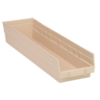 Economy Shelf Bin, 6-5/8" W x 4" H x 23-5/8" D, Ivory Equipex