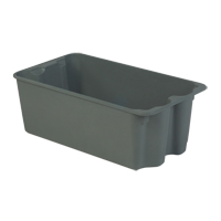 Stack-N-Nest&reg; Plexton Containers, 16.9" W x 30.6" D x 11.1" H, Grey Equipex