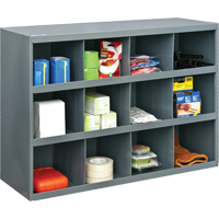Armoires pour bacs de rangement, Acier, 12 tiroirs, 33-3/4" x 12" x 23-7/8", Gris Equipex