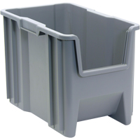 Contenants &agrave; empiler g&eacute;ants, 10-7/8" la, 12-1/2" h x 17-1/2" p, Gris Equipex