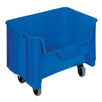 Bac g&eacute;ant mobile empilable, 12-7/16" ha x 19-7/8" la x 15-1/4" p, Capacit&eacute; de 250 lb, Bleu Equipex