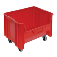 Bac g&eacute;ant mobile empilable, 12-7/16" ha x 19-7/8" la x 15-1/4" p, Capacit&eacute; de 250 lb, Rouge Equipex
