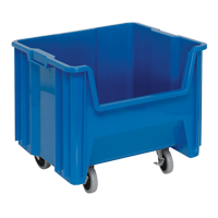 Bac g&eacute;ant mobile empilable, 12-1/2" ha x 16-1/2" la x 17-1/2" p, Capacit&eacute; de 250 lb, Bleu Equipex