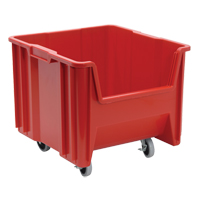 Bac g&eacute;ant mobile empilable, 12-1/2" ha x 16-1/2" la x 17-1/2" p, Capacit&eacute; de 250 lb, Rouge Equipex