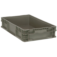 Contenant pliable et empilable, 15" la x 24" p x 5" h, Gris Equipex