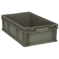 Contenant pliable et empilable, 15" la x 24" p x 7,5" h, Gris Equipex