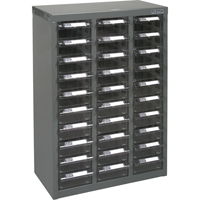 KPC-700 Parts Cabinet, Galvanized Steel, 30 Drawers, 17-1/2" x 8-7/10" x 25-3/10", Grey Equipex