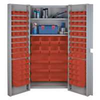 Deep Door Combination Cabinets, 38" W x 24" D x 72" H, Grey Equipex