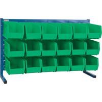 Louvered Rack with Bins, 18 Bins, 36" W x 8-1/4" D x 22" H Equipex