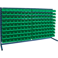Louvered Rack with Bins, 144 Bins, 72" W x 15" D x 40" H Equipex