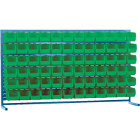 Louvered Rack with Bins, 72 Bins, 72" W x 15" D x 40" H Equipex