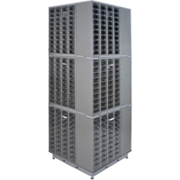 Heavy-Duty Industrial Carousel Drawer Cabinet, Steel, 480 Drawers, 27" W x 27" D x 80" H, Grey Equipex