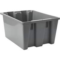 Caisse-palette empilable et emboîtable, 10" x 15,5" x 19,5", Gris Equipex