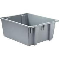 Caisse-palette empilable et emboîtable, 10" x 19,5" x 23,5", Gris Equipex