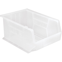 Bac transparent ultra empilable & suspendable, 11" la, 8" h x 16" p, Transparent Equipex