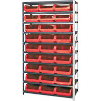 Shelving Unit with Stacking Bins, Steel, Magnum Bin, 650 lbs. Capacity, 42" W x 76" H Equipex
