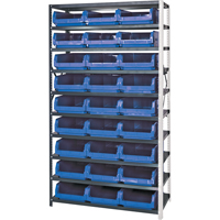 Shelving Unit with Stacking Bins, Steel, Magnum Bin, 650 lbs. Capacity, 42" W x 76" H Equipex