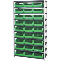 Shelving Unit with Stacking Bins, Steel, Magnum Bin, 650 lbs. Capacity, 42" W x 76" H Equipex