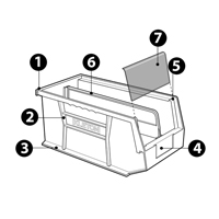 Stack & Hang Bin, 8-1/4" W x 7" H x 14-3/4" D, Blue Equipex