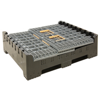 Contenant de vrac pliable, 47,2" lo x 39,4" la x 39,4" h, Gris Equipex
