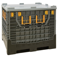 Contenant de vrac pliable, 47,2" lo x 39,4" la x 39,4" h, Gris Equipex
