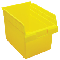 Store-Max Shelf Bins, 8-3/8" W x 8" H x 11-5/8" D, Yellow, 44 lbs. Capacity Equipex