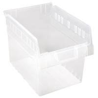 Store-Max Shelf Bins, 8-3/8" W x 8" H x 11-5/8" D, Clear, 44 lbs. Capacity Equipex