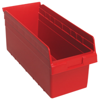 Bacs pour &eacute;tag&egrave;re Store-Max, 8-3/8" la x 8" H x 17-7/8" p, Rouge, Capacit&eacute; 56 lb Equipex
