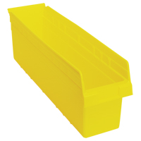 Store-Max Shelf Bins, 6-5/8" W x 8" H x 23-5/8" D, Yellow, 68 lbs. Capacity Equipex
