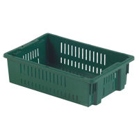 Contenant en plastique empilable Stack-N-Nest pour l'agriculture, 13,1" x 19,7" x 5,6", Vert Equipex