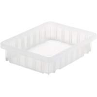 Contenant Divider Box, Plastique, 10,875" la x 8,25" p x 2,5" h, Transparent Equipex