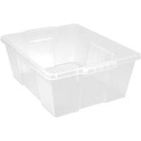 Contenant avec loquets en plastique,  la x 21" p x 7,75" h, Transparent Equipex