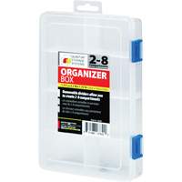 Boîte &agrave; compartiments en plastique, 5,5" la x 7,75" p x 1,75" h, 8 compartiments Equipex