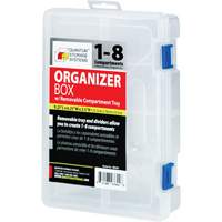 Boîte &agrave; compartiments en plastique, 6,25" la x 9,25" p x 2,2" h, 8 compartiments Equipex