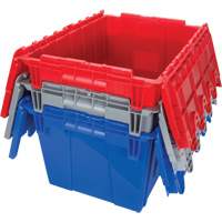 Flip Top Plastic Distribution Container, 21.65" x 15.5" x 12.5", Grey Equipex