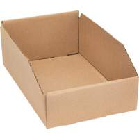 Deep Corrugated Parts Bins, 7-5/8" W x 11-5/16" D x 4-1/2" H, Beige Equipex